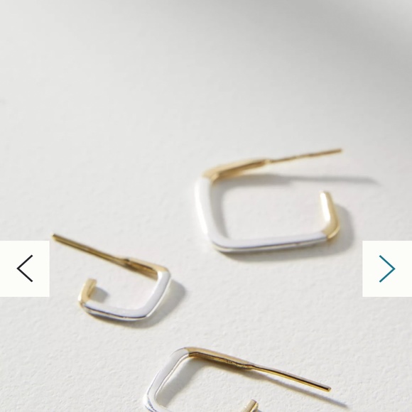 Anthropologie Lena Bernard bisected square hoop set - Picture 5 of 5